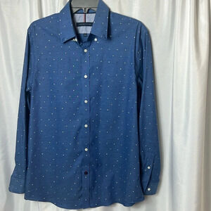Tommy Hilfiger Button Down Size 15 1/2 Preppy Speckled